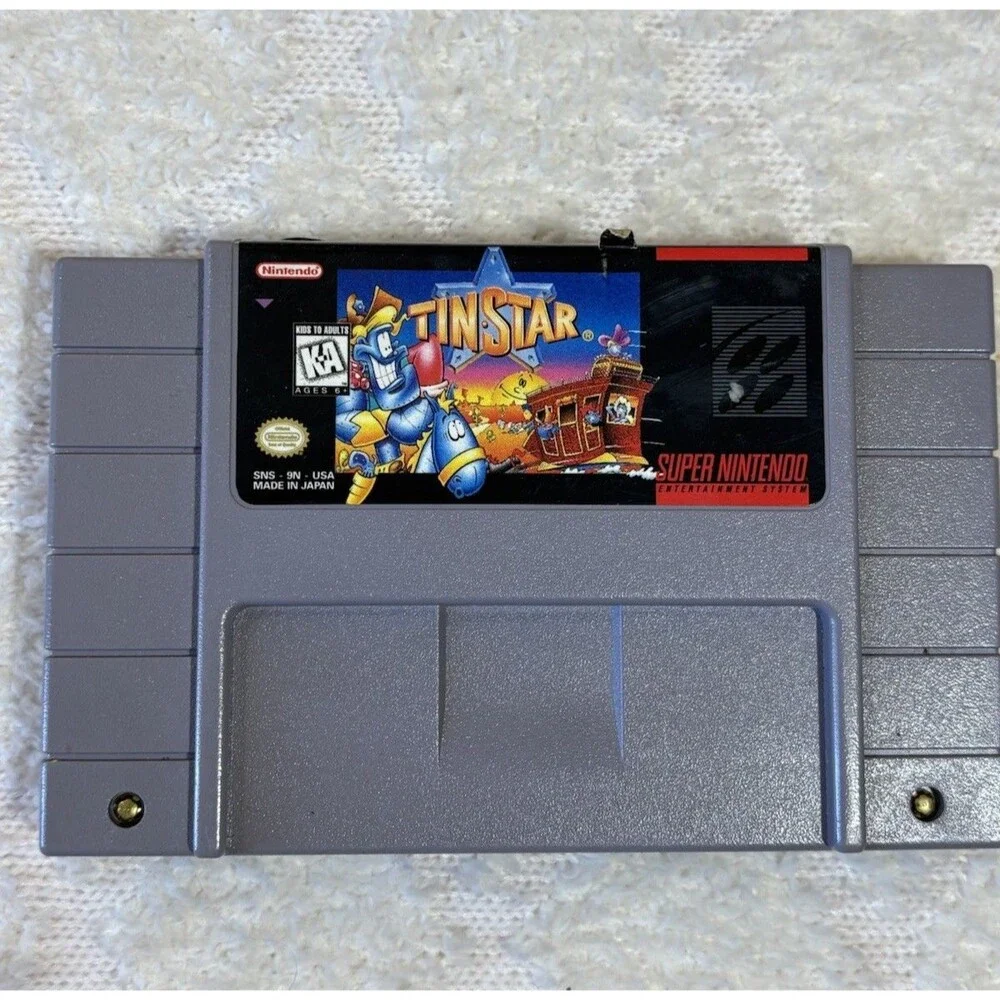 Vintage 1994 Tin Star Super Nintendo Cart Video Game